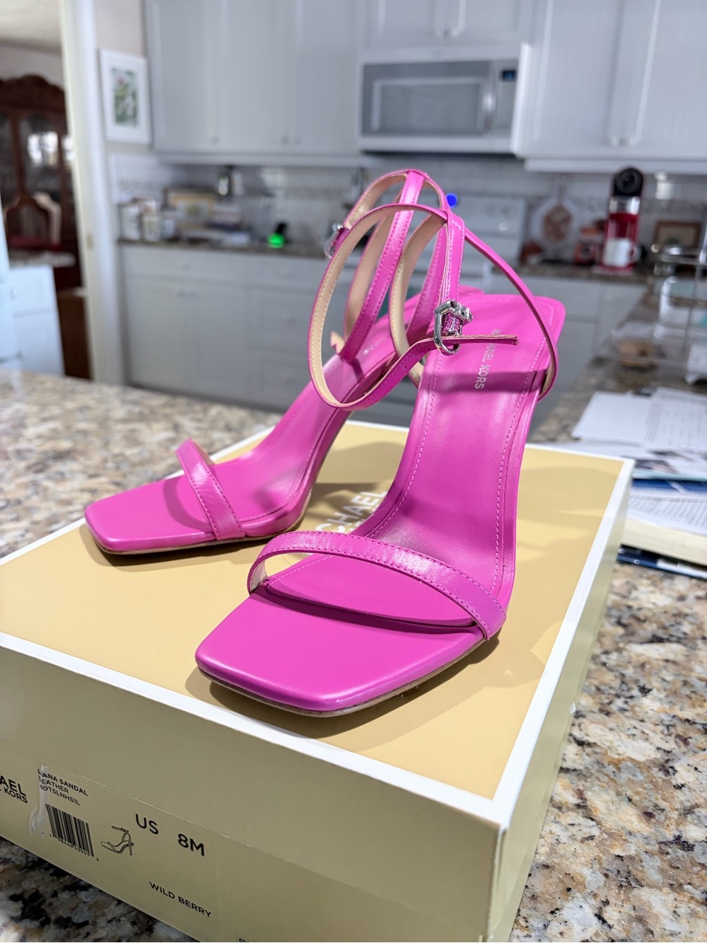 Michael Kors Liana Leather Sandal Wild Berry in